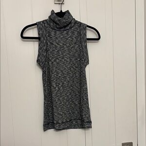 Gray Sleeveless Turtleneck Top